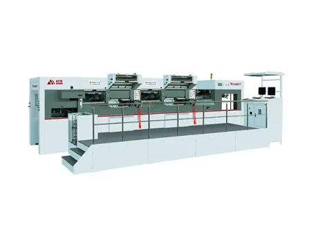 Máquina de corte e vinco plana automática com hot stamping (até 700 ton)