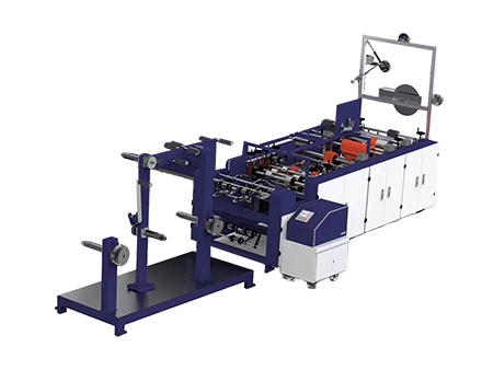 Máquina para fabricação de sacos de papel kraft com alças chatas