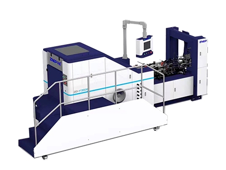Máquina para fabricação de sacos de papel kraft com alças chatas
