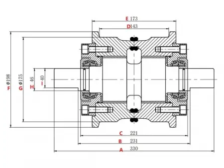 Rolete de esteira para bulldozer Caterpillar D5C