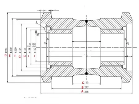 Rolete de esteira para escavadeira Caterpillar E375