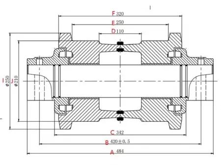 Rolete de esteira para escavadeira Caterpillar E350