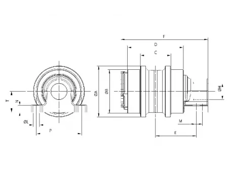 Rolete superior para escavadora Komatsu PC800