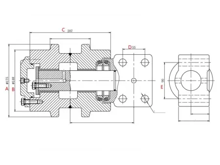 Rolete superior para escavadora Komatsu PC450
