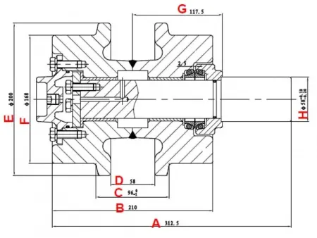 Rolete superior para escavadora Komatsu PC400