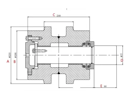 Rolete superior para escavadora Caterpillar E350
