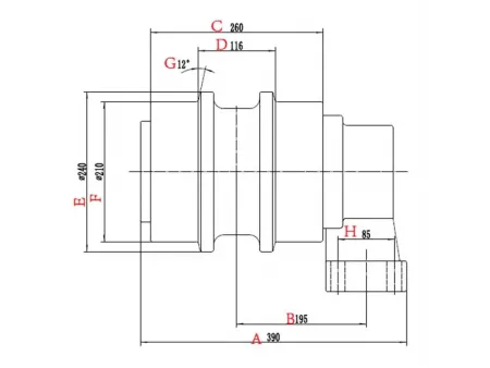 Rolete superior para escavadora Hitachi EX1200