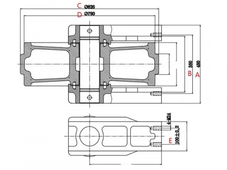 Roda guia para escavadeira Caterpillar E390