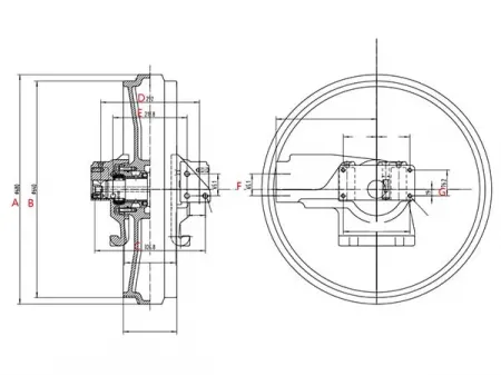 Roda-guia traseira para bulldozer Caterpillar D5B