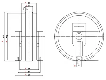 Roda-guia para escavadora Hitachi EX1200