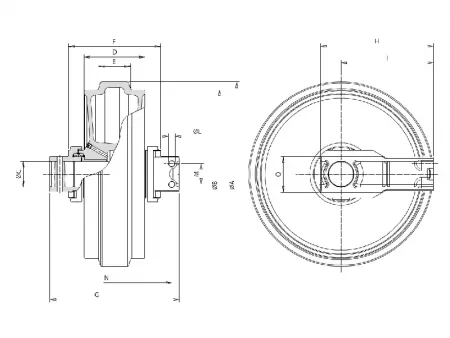 Roda guia para escavadeira Hitachi EX200