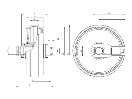 Roda guia para escavadeira Volvo EC210