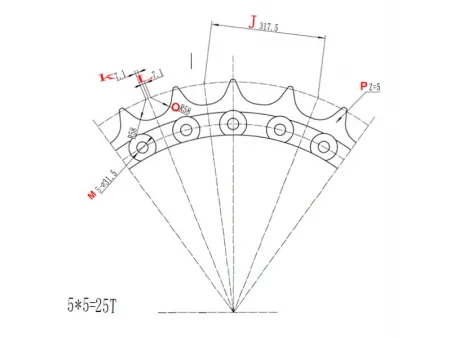 Segmento de roda motriz para escavadora Komatsu D475