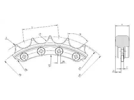 Segmento de roda motriz para trator de esteira Caterpillar D9H