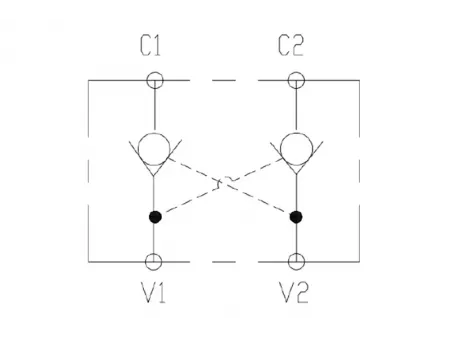 MPCS Válvula de retenção pilotada dupla (350 bar)
