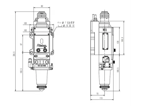 Cabeçote de corte para laser de fibra com foco automático (8kW)