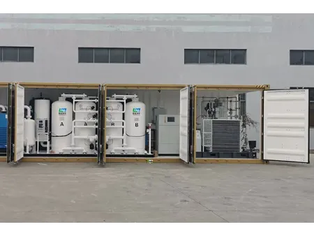 Sistema de geração de oxigênio em container