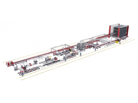 Linha de produção de carretel de tubo pré-fabricado tipo transportador modular