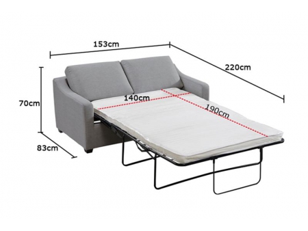 Sofá-cama de couro de 2 lugares