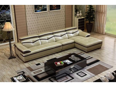 Sofá de couro genuíno contemporâneo GF096