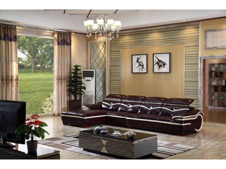 Sofá de couro genuíno contemporâneo GF096B
