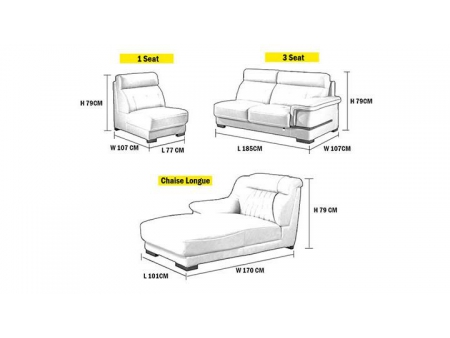 Sofá de couro genuíno contemporâneo GF096B