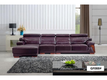 Sofá de couro genuíno contemporâneo GF088