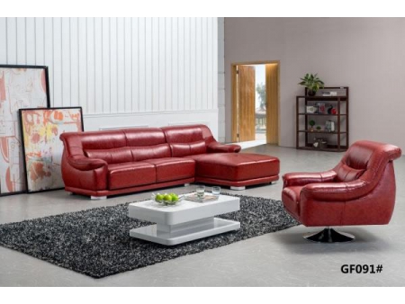 Sofá de couro genuíno contemporâneo GF091