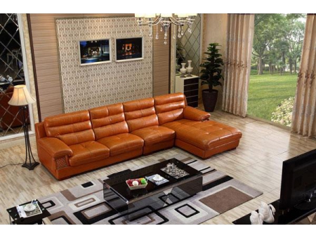 Sofá de couro genuíno contemporâneo GF098