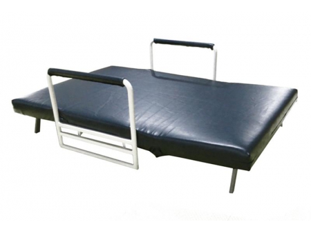 Sofá-cama retrátil com moldura de aço e madeira