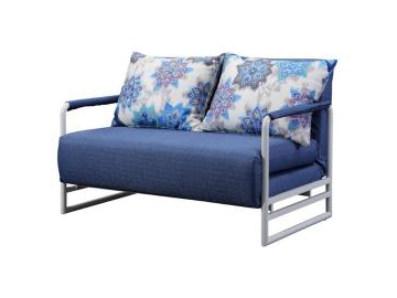 Sofá-cama retrátil com moldura de aço e madeira