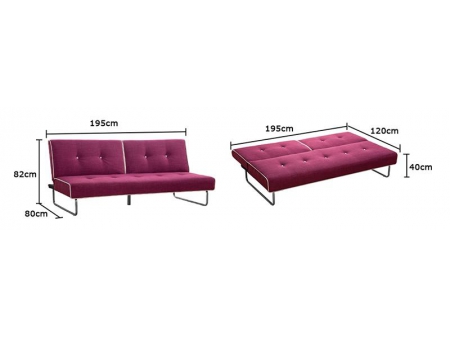 Sofá-cama futon de tecido