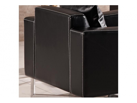 Sofá de couro preto moderno