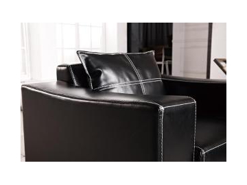 Sofá de couro preto moderno