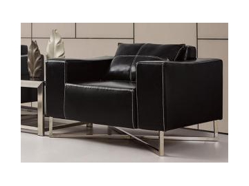 Sofá de couro preto moderno