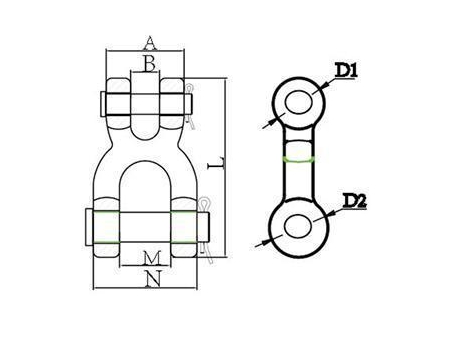 Conector clevis de duplo vínculo