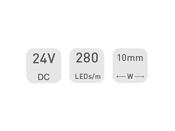 Fita LED para iluminação interior  10mm 24V D6280H