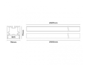 Perfil de alumínio para luminária LED tubular  LS7977