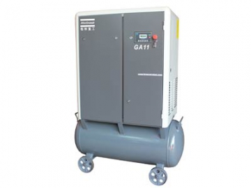 Compressor de ar de parafuso rotativo montado em tanque, compressor da série GA