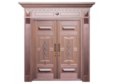 Porta de cobre para entrada de banco