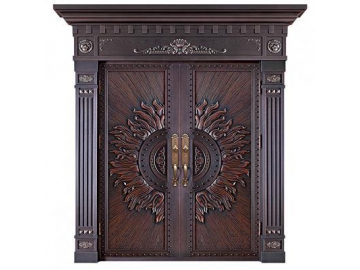 Porta de cobre para entrada de banco