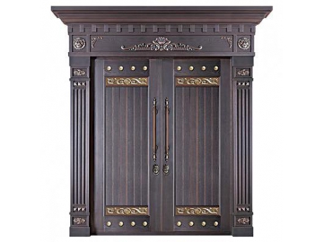 Porta de cobre para entrada de banco