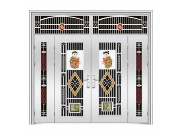 Porta de aço inoxidável para entrada residencial