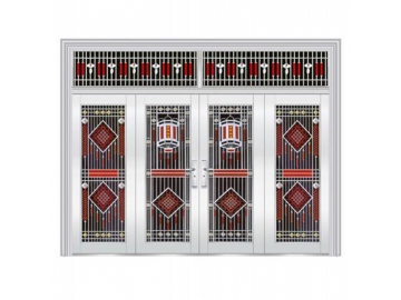 Porta de segurança de aço inoxidável para prédio comercial