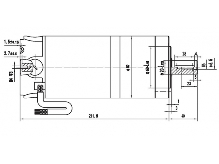 Motor de direcção assistida 200W (3200±8% RPM), PMDC motor escovado ZD089AX