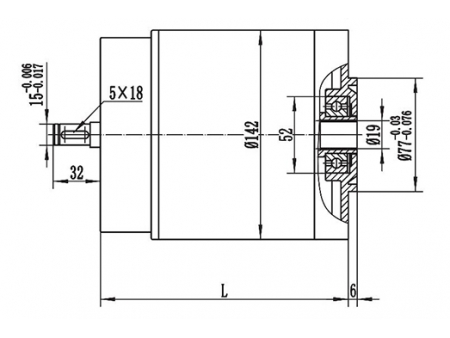 Motor de acionamento 2000W, PMDC motor escovado ZD142A1