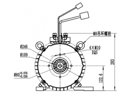 Motor de tração 5000-8000W, PMDC motor sem escova TZ210BX-P
