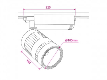 Spot LED para trilho